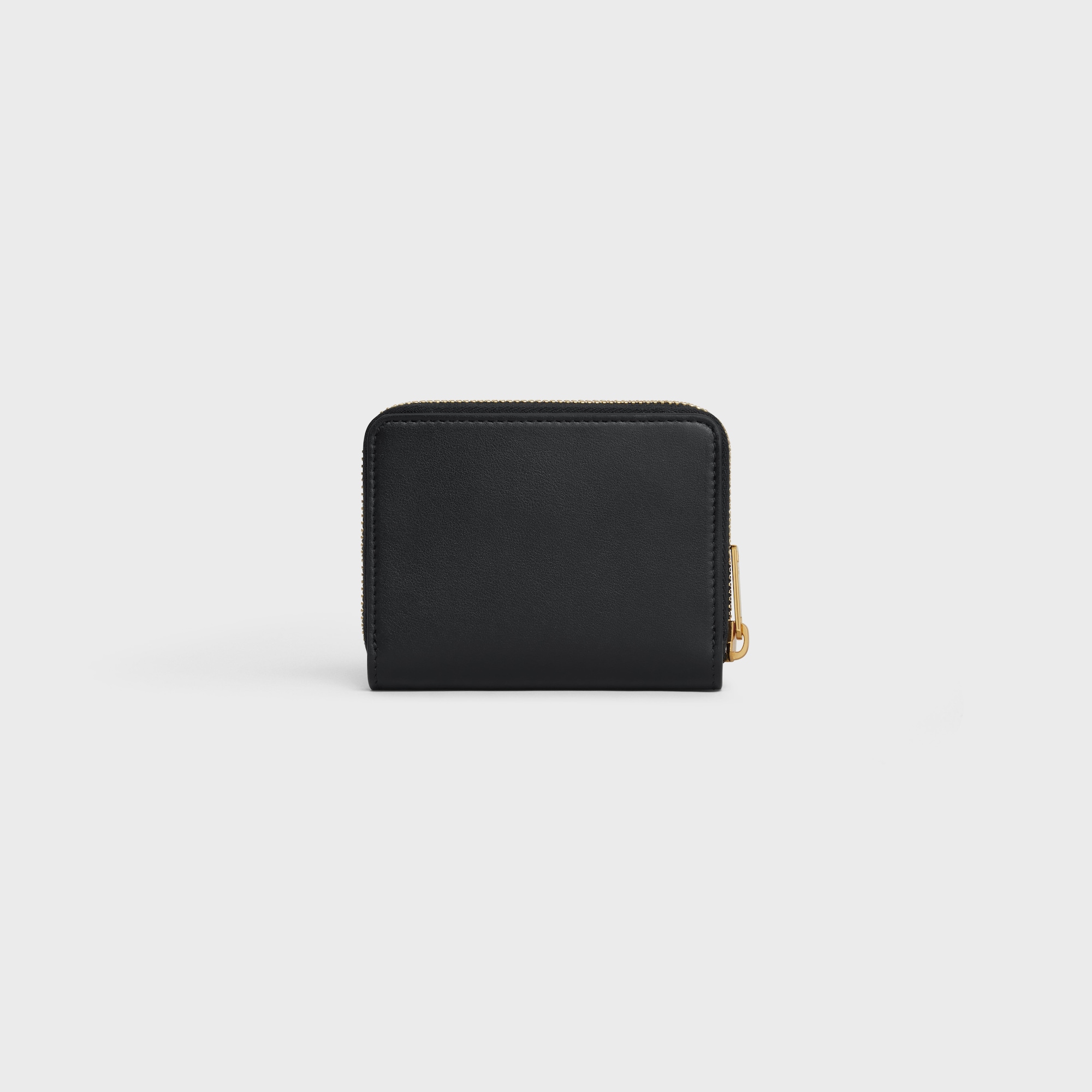 COMPACT ZIPPED WALLET CUIR TRIOMPHE IN SMOOTH CALFSKIN BLACK - Image 3